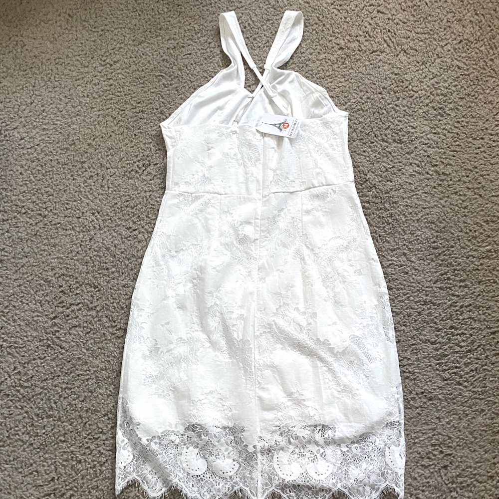 Nice crisscross white dress new with tags